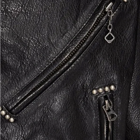 RE/DONE Black Leather Classic Moto Jacket - Picture 5 of 11